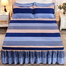 Load image into Gallery viewer, 1pc Thickened Sanding Bedspread Wedding Fitted Sheet Cover Soft Non-Slip King Queen Bed Skirt
