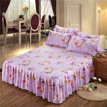 Load image into Gallery viewer, 1pc Thickened Sanding Bedspread Wedding Fitted Sheet Cover Soft Non-Slip King Queen Bed Skirt
